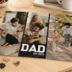 Vater mit eigenem Text und 3 Fotos eingerichtet Ge Puzzle