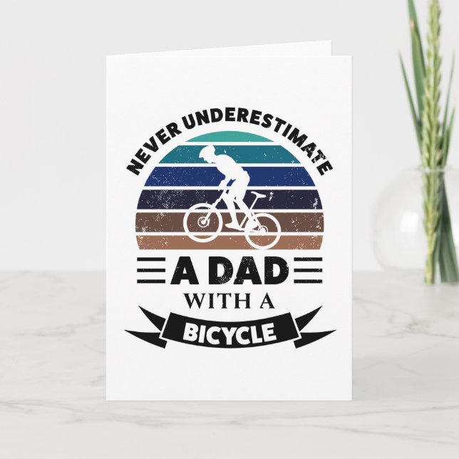 Vater mit einem Bicycle Funny Gifts Vatertag Karte (Vorderseite)