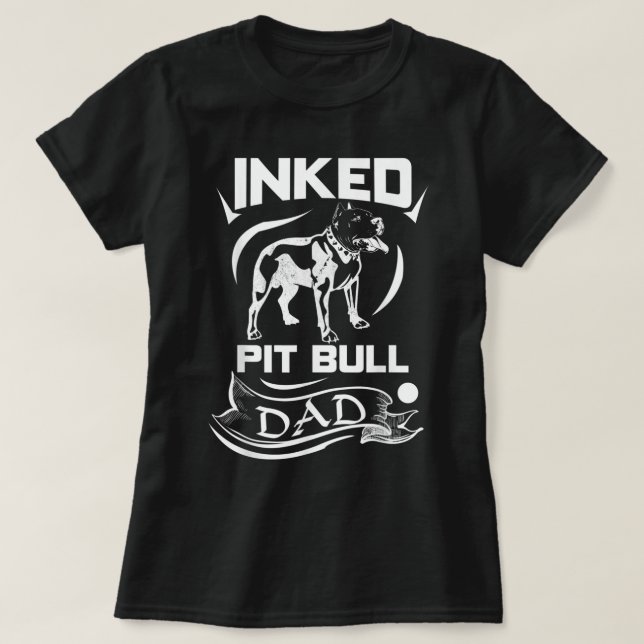 Vater mit eingesetzter Pit Bull - PitBull-T - Shir T-Shirt (Design vorne)