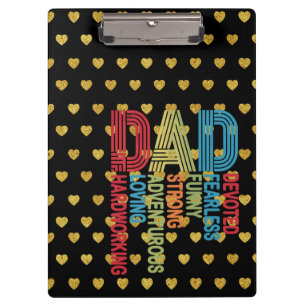 Vater mit Golden Heart Black Gold-Thema Klemmbrett