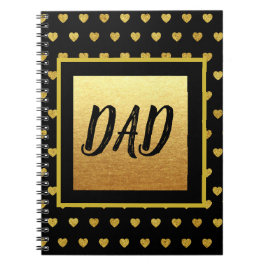 Vater mit Golden Heart Black Gold-Thema Notizblock