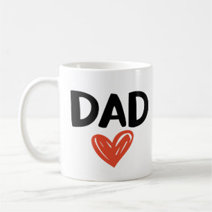 VATER mit handGezeichnet Herz Niedlich Kids Doodle Kaffeetasse