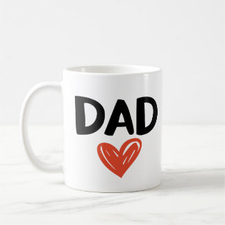 VATER mit handGezeichnet Herz Niedlich Kids Doodle Kaffeetasse