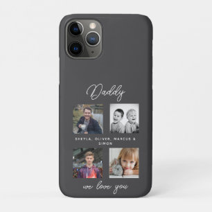 Vater mit Kindern Familie Daddy 4 Collage Case-Mate iPhone Hülle