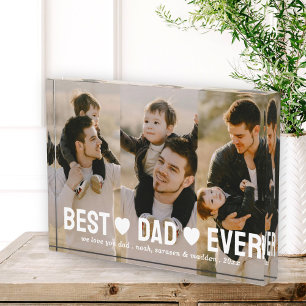 Vater mit Kindern Familienvater Tag Bester Vater j Fotoblock