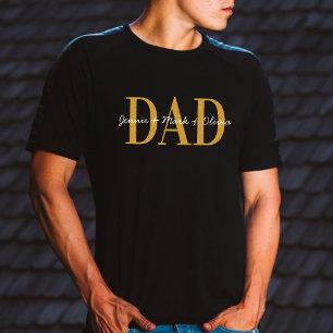 Vater mit Kindern Name Vatertag weißes Gold T-Shirt