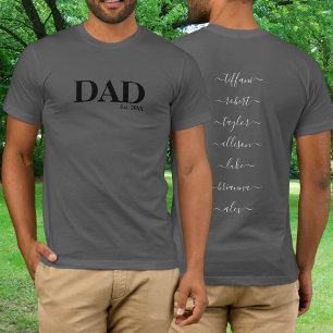 Vater mit Kindern Namen Jahr T-Shirt