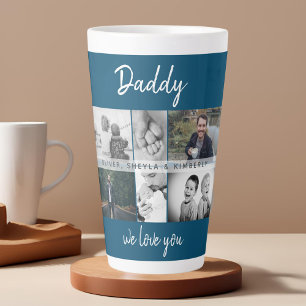 Vater mit Kindern und Familie Dad Foto-Collage Milchtasse
