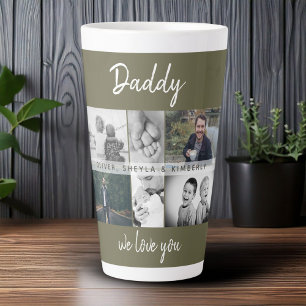 Vater mit Kindern und Familie Dad Foto-Collage Milchtasse