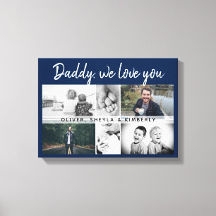 Vater mit Kindern und Familie Daddy Blue 6 Foto Leinwanddruck