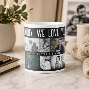 Vater mit Kindern und Familie Papa Foto-Collage Jumbo-Tasse