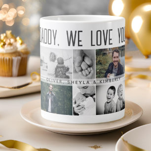Vater mit Kindern und Familie Papa Fotocollage Jumbo-Tasse