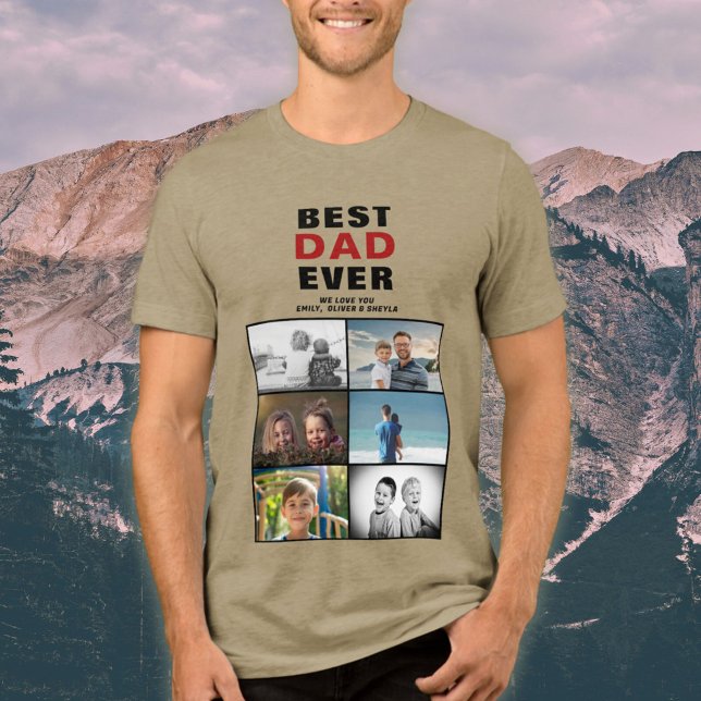 Vater mit Kindern und Vater 6 FotoCollage Tri-Blend Shirt (Von Creator hochgeladen)