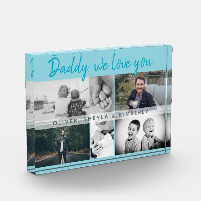 Vater mit Kindern und Vater Collage Fotoblock (Links)