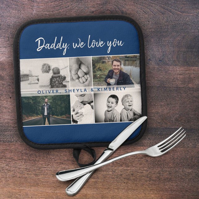 Vater mit Kindern und Vater Collage Topflappen (Von Creator hochgeladen)