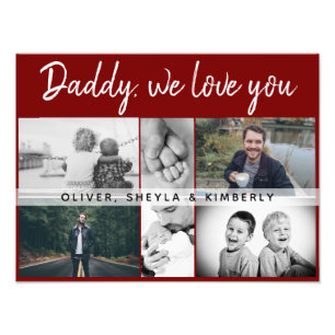 Vater mit Kindern und Vater FotoCollage Fotodruck