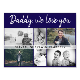 Vater mit Kindern und Vater FotoCollage Fotodruck