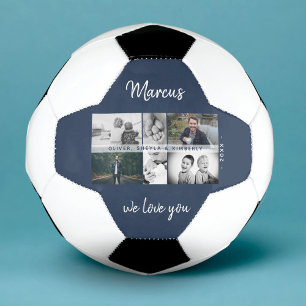Vater mit Kindern und Vater FotoCollage Fußball