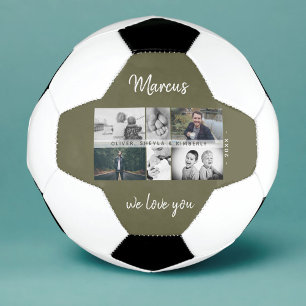 Vater mit Kindern und Vater FotoCollage Fußball