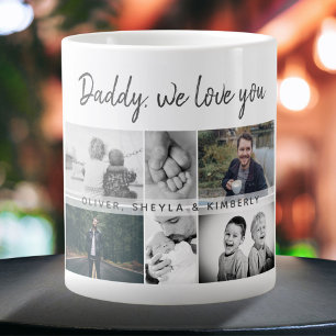 Vater mit Kindern und Vater FotoCollage Jumbo-Tasse