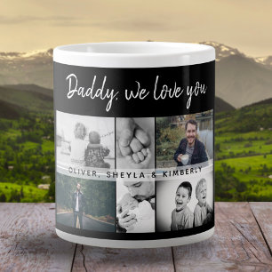 Vater mit Kindern und Vater FotoCollage Jumbo-Tasse