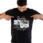 Vater mit Kindern und Vater FotoCollage T-Shirt<br><div class="desc">Vater mit Kindern und Vater Foto Collage T - Shirt. Collage von 6 Fotos, väterlicher Name mit einer süßen Nachricht in einem trendigen Drehbuch und Kindernamen, die die Fotos überlagern. Fügen Sie Ihre 6 Lieblings-Fotos hinzu. Der süße Sake und ein Geschenk zum Geburtstag, Vatertag oder Weihnachten für einen Vater, neuen...</div>