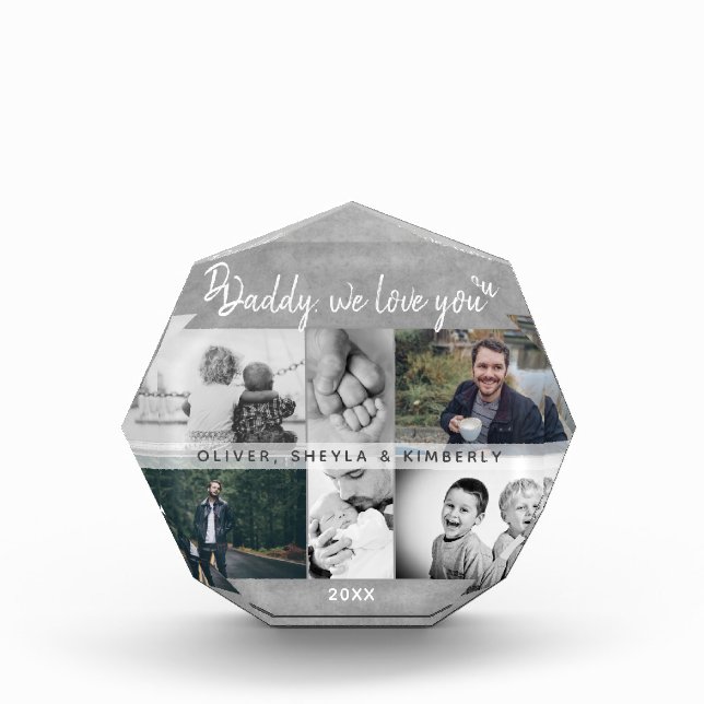 Vater mit Kindern und Vater Vater 6 Fotoblock (Vorderseite)