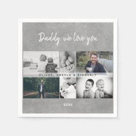 Vater mit Kindern und Vater Vater 6 Serviette