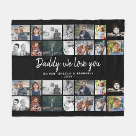 Vater mit Kindern Vater 14 FotoCollage Fleecedecke