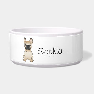 Vater mit schwarzer Maske Frenchie Cartoon Hund &  Napf