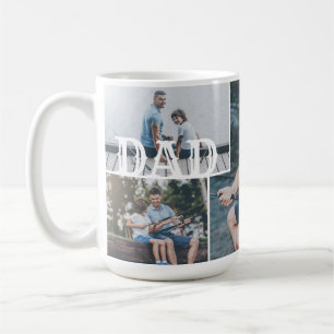 Vater Modern Custom 4 Foto Collage Grid Kaffeetasse