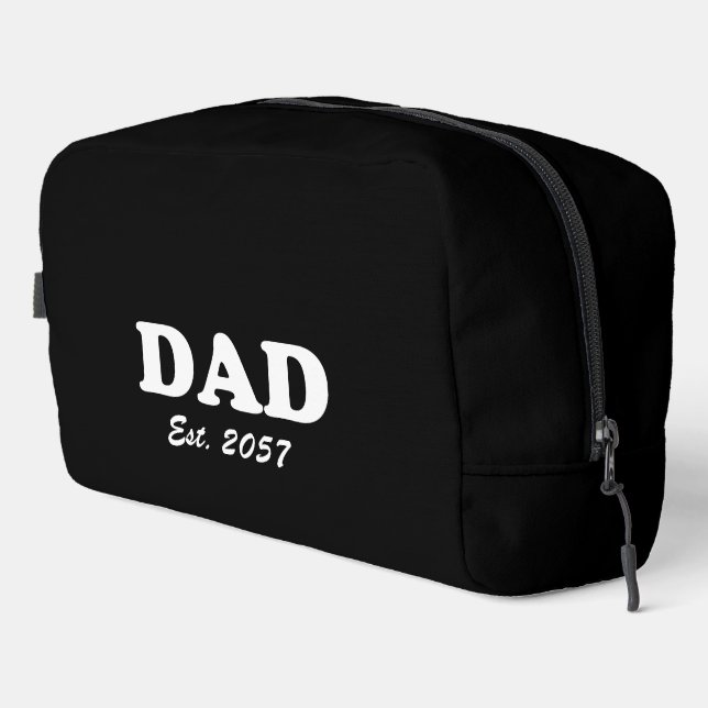 Vater Moderne Typografie Custom est Date schlicht  Waschbeutel (Rechte Ecke)