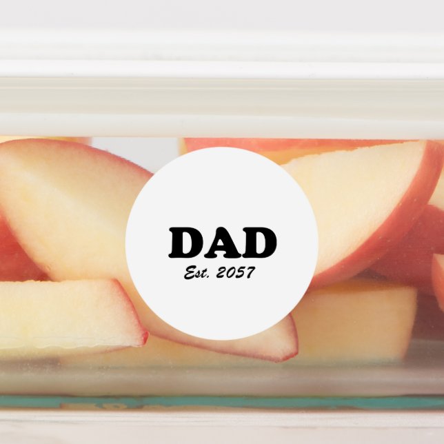 Vater Moderne Typografie Custom est Date White Etiketten (Befestigt)