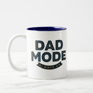 VATER-MODUS IMMER AKTIV Lustiger Papa-Kaffeebecher Zweifarbige Tasse