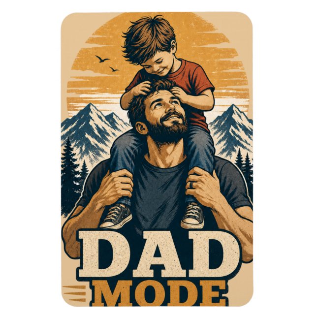 Vater-Modus Vatertags-Shirt Magnet (Vertikal)