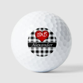 Vater Monogram Buffalo Kariertes Schwarz-weißes ro Golfball