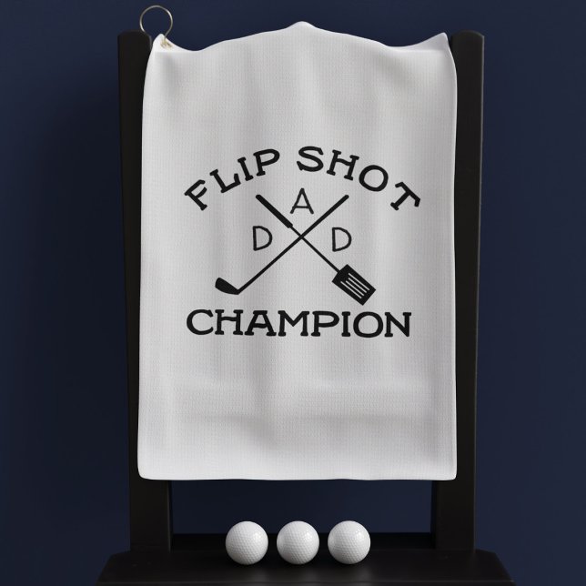 VATER Monogram Funny Dreh Shot Champion Golf Handt Golfhandtuch (Does your dad like to flip burgers after his time on the golf course? Add his initials)