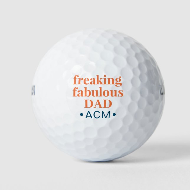 Vater Monogram Golf Balls Orange Freaking Fabulous Golfball (Vorderseite)