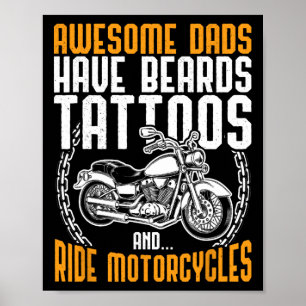 Vater Motorrad-Fathon-Tag Geschenk Sonniges Tattoo Poster