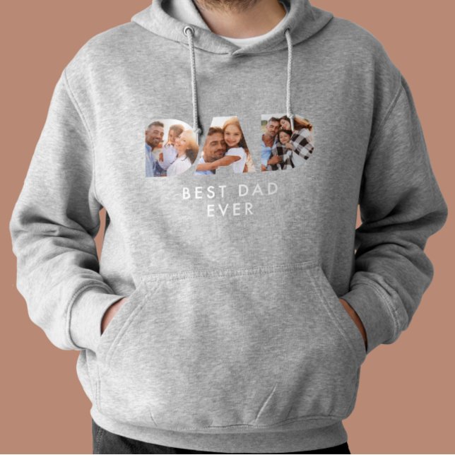 Vater Multi-Foto moderne Typografie Kindergeschenk Hoodie (Von Creator hochgeladen)
