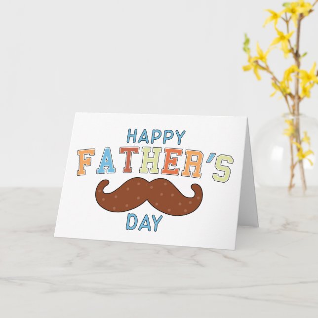 Vater & Mustaches: Ein Vatertag Karte (Gelbe Blume)