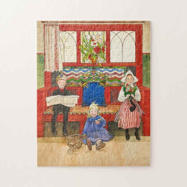 Vater, Mutter und Kind, 1906 von Carl Larsson Puzzle (Vertikal)