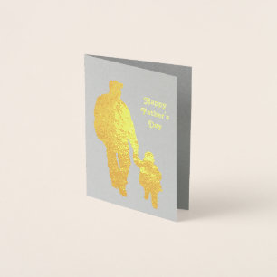Vater 'n' Kiddo Silhouette 3 Vatertagskarte Folienkarte