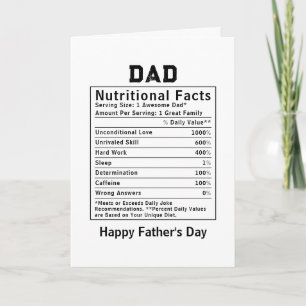 Vater Nährstoff Fakten Vatertagsgeschenke Karte