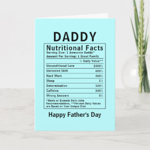 Vater Nährungsfakten Vatertagsgeschenke Karte