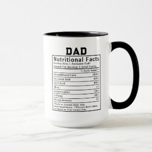 Vater Nährungsfakten Vatertagsgeschenke Tasse