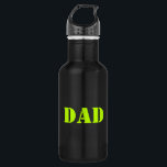 Vater negrün & schwarz Moderne Typografie cool Edelstahlflasche<br><div class="desc">Vater neon grün Moderne Typografie cool schwarz Edelstahl Wasserflasche. In verschiedenen Farben und Größen erhältlich.</div>