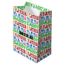 Vater nennt personalisierte Geschenk-Tasche Mittlere Geschenktüte