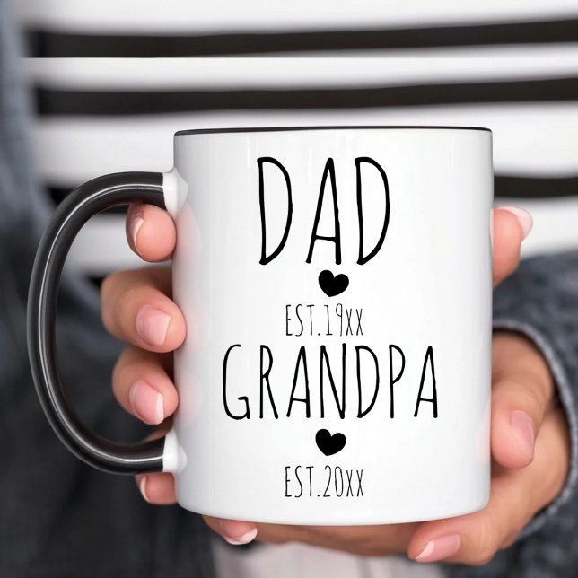 Vater New Opa Est Zweifarbige Tasse (Von Creator hochgeladen)