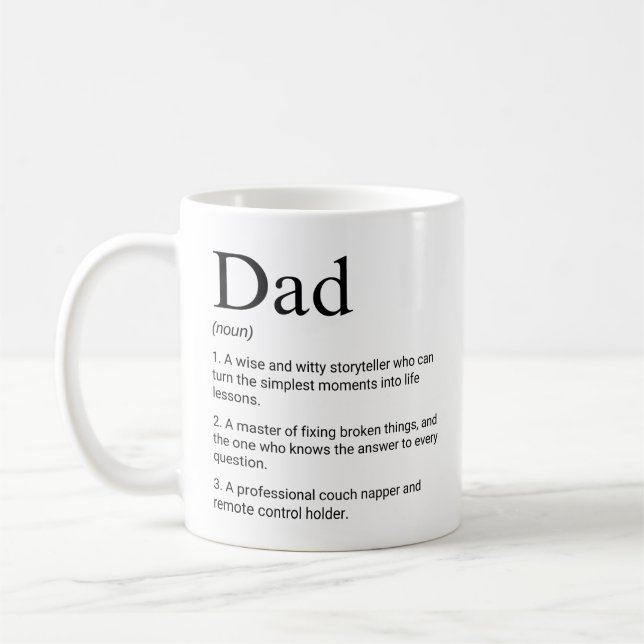 Vater Niedlich Lieblich Funny Definition Kaffeetasse (Links)